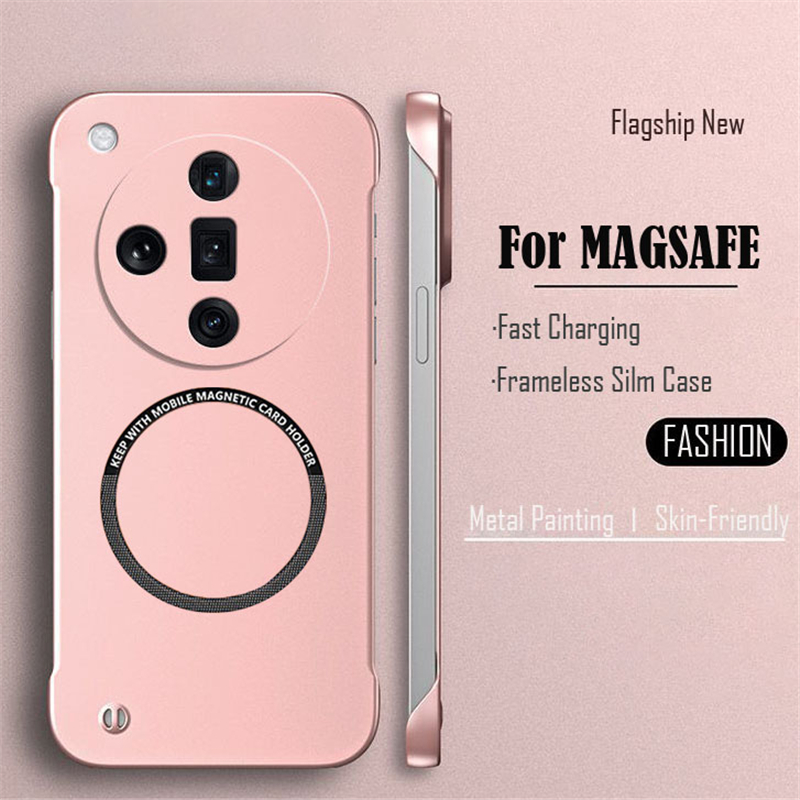 Ultra Thin Frameless Magnetic Case For Magsafe Realme GT NEO 3 3T 2 Pro GT Master Hard PC Shockproof Matte Phone Cover: ABS / Brown