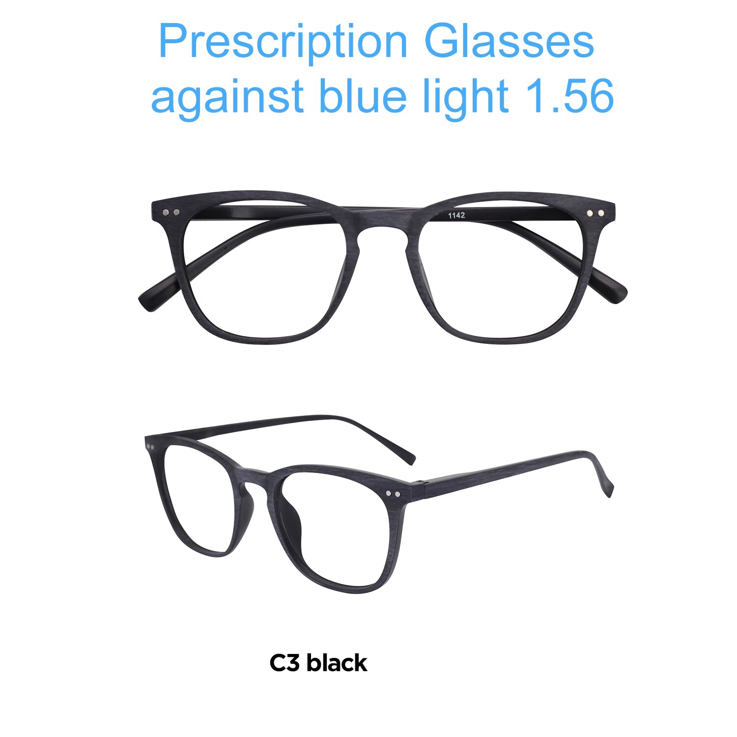 Occi óculos de luz anti-azul computador clássico gaming glass unissex óculos redondos quadros óculos ópticos óculos de proteção do olho quadro: C3 Black  1.56