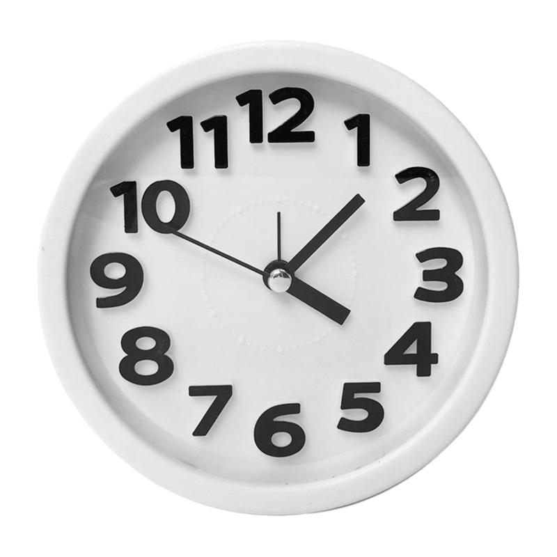 Desktop Clock Mini Bedside Clock Digital Clock Table Mute Clock Plastic Clock: White