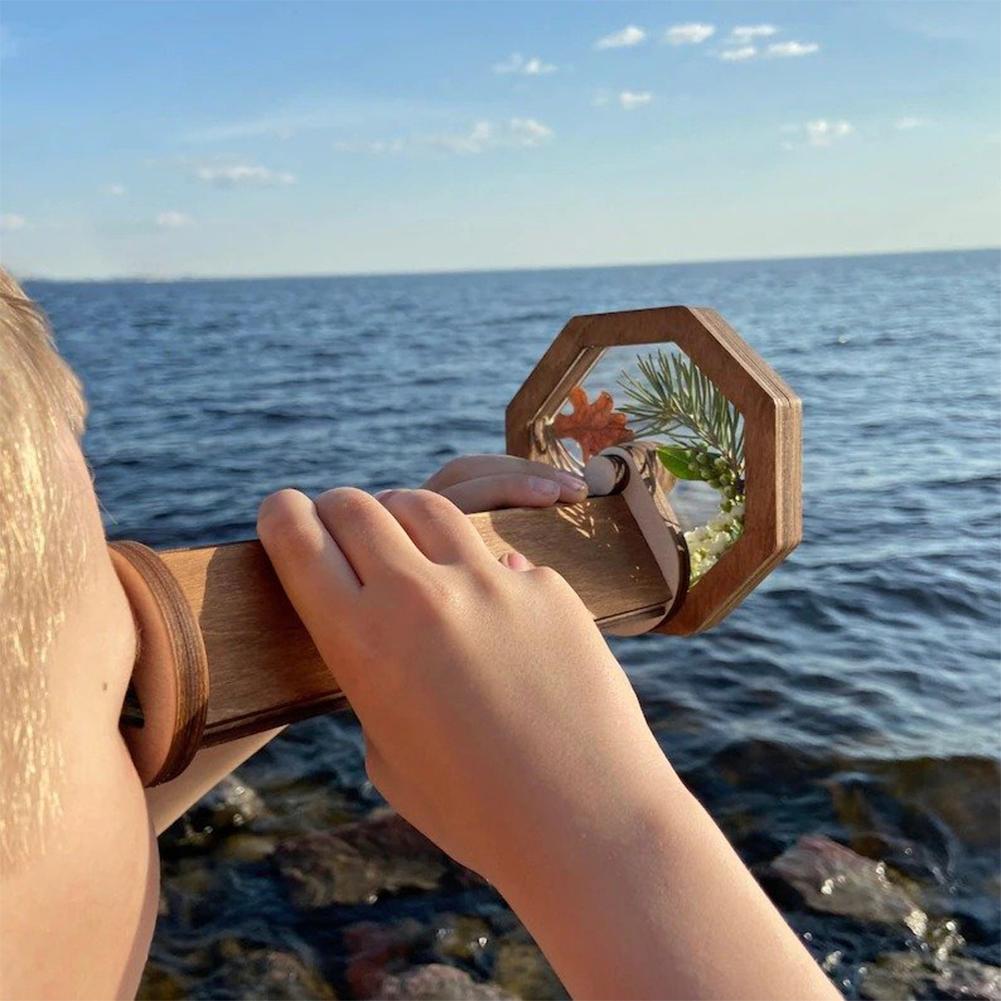 Diy Caleidoscoop Kit Kinderen Klassieke Speelgoed Houten Caleidoscoop Top Peuter Zintuiglijke Speelgoed Kids Ouder-kind Interactief Spel