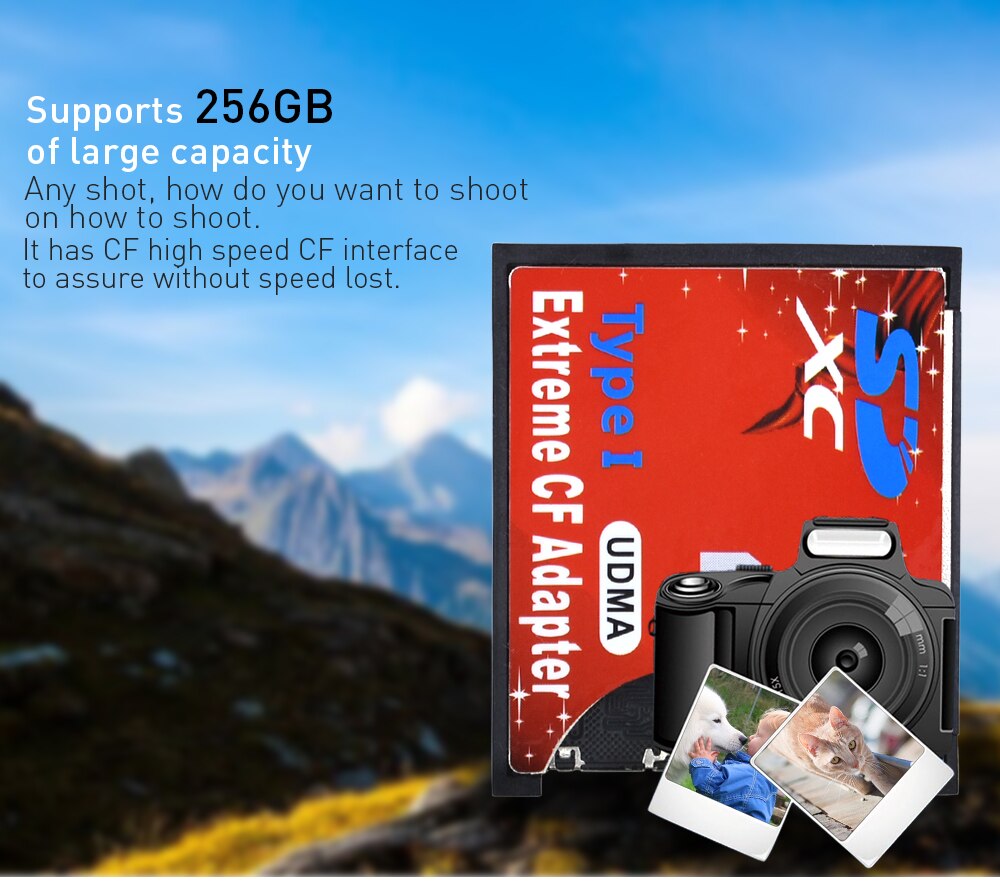 Tishric wifi sd til cf-kortadapter sdhc sdxc flash-type hukommelseskortlæserkonverter til slr-kamera