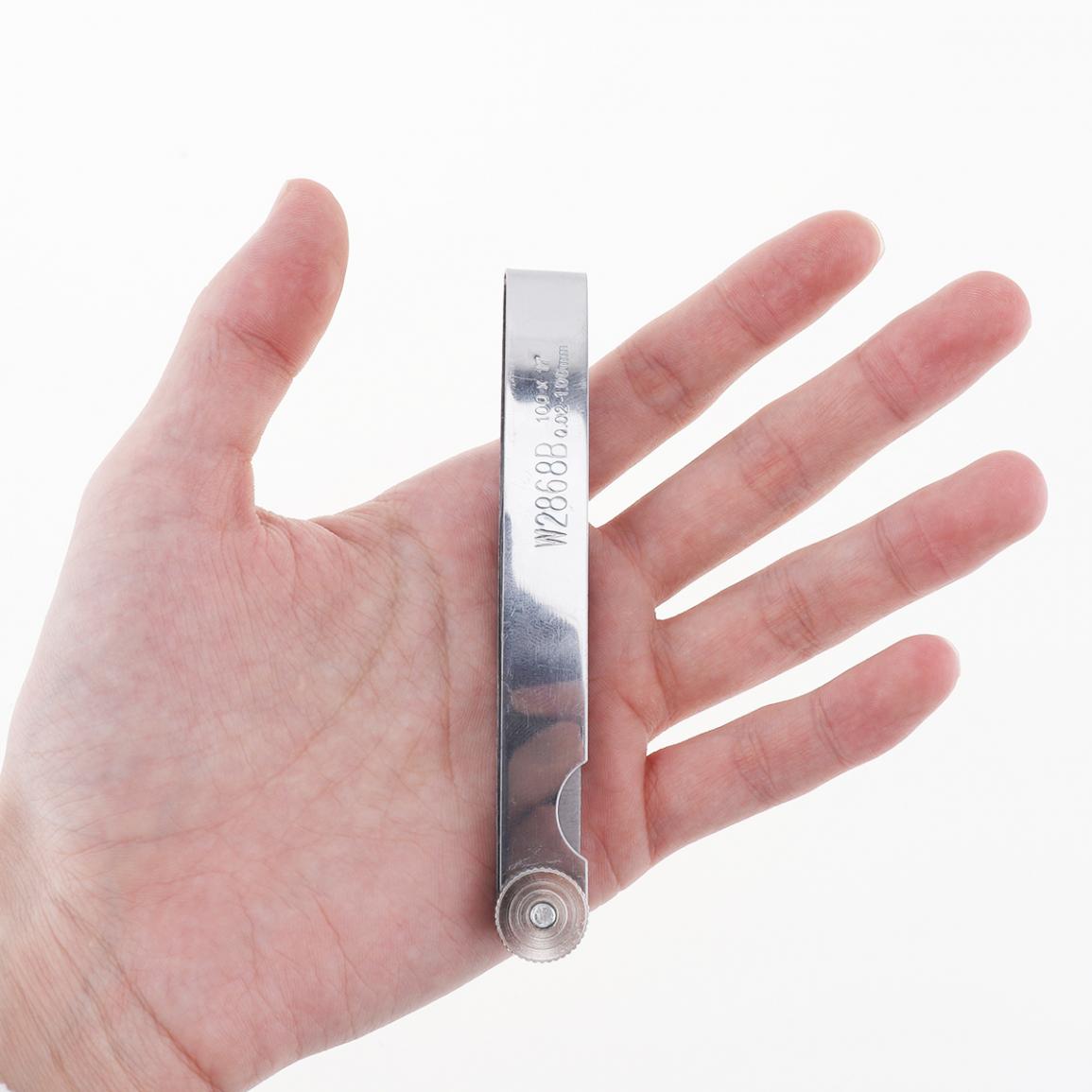 100b 17 blad av rustfritt stål fyllstoffer følerblad måleverktøy med justerbar mumle og 0.02 - 1.00mm måleområde