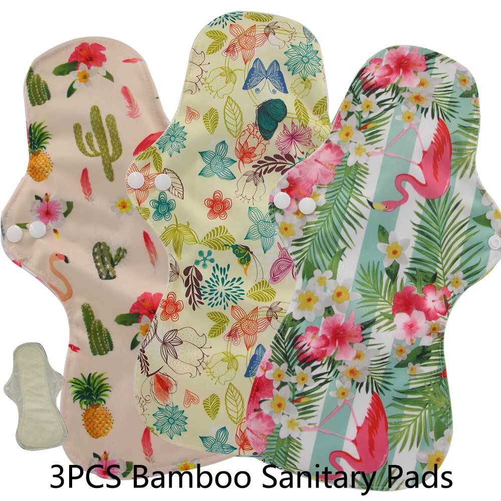 Compresas menstruales de carbón de bambú reutilizables, compresas sanitarias de flujo pesado, lavables, para uso nocturno, Extra grandes, 2 uds.
