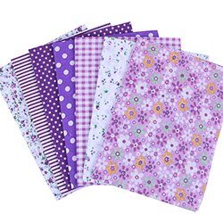 Nanchuang-tela fina de algodón para manualidades, costura retales para hecha a mano, para álbum de recortes, para edredón, patrón de costura, 25x25m, 7 unids/lote: PURPLE