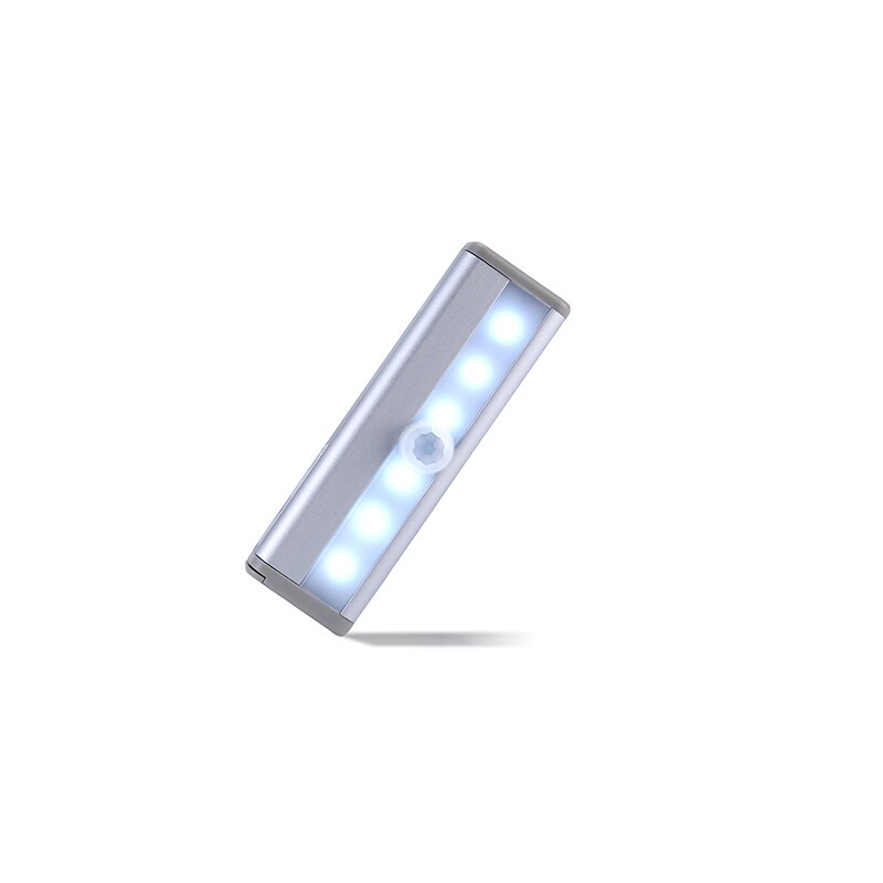 Goodland Motion Sensor LED Nachtlampje 10 LEDs Draadloze LED Kast Verlichting 4 * AAA Batterij Tafellamp Kast Boekenkast licht: 6LEDs / Warm White