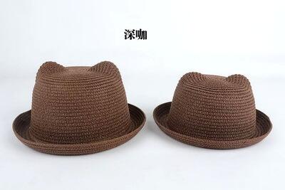Stro Hoeden Kids Karakter Oor Decoratie Zomer Cap Baby Zonnehoed Voor Meisje Jongens Emmer Cap Voor Kinderen Hoed Strand panama Caps: 7