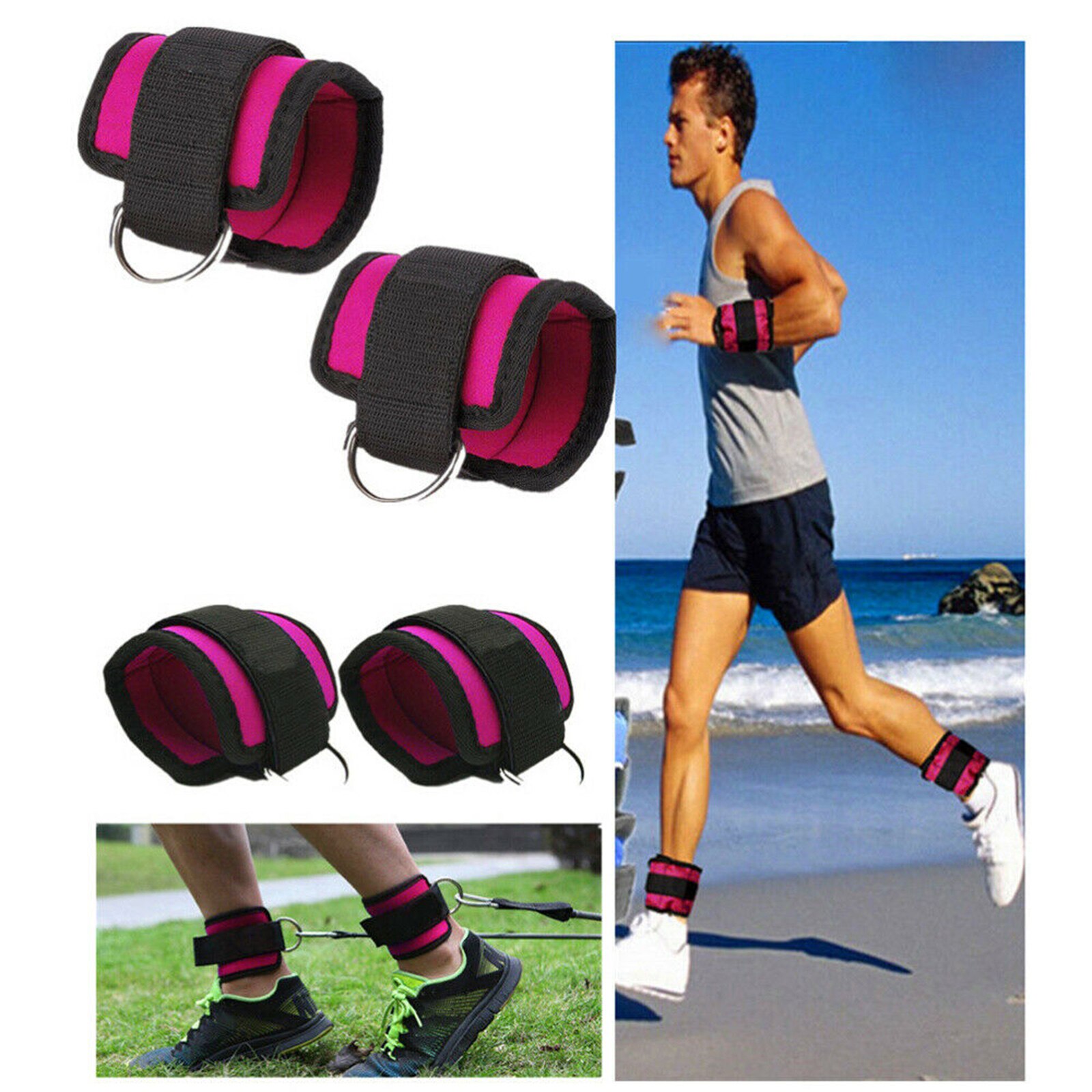 2 uds. De pesas para el tobillo, correa de muñeca ajustable para la pierna, correas de boxeo para correr, accesorios de gimnasio ALS88