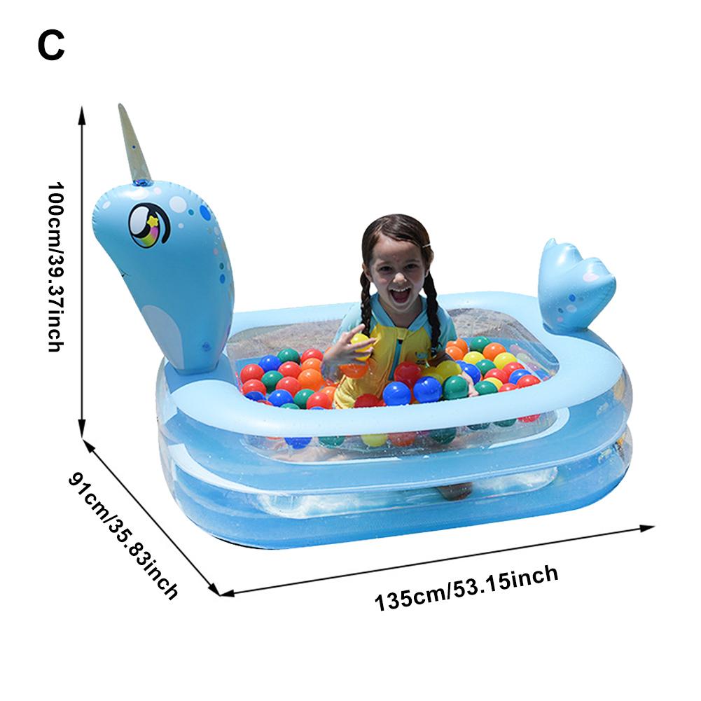 Nflatable Swimming Pool Portable Carry Thickened Inflatable Pool For Children Have Fun In Outdoors: Blue 2layer