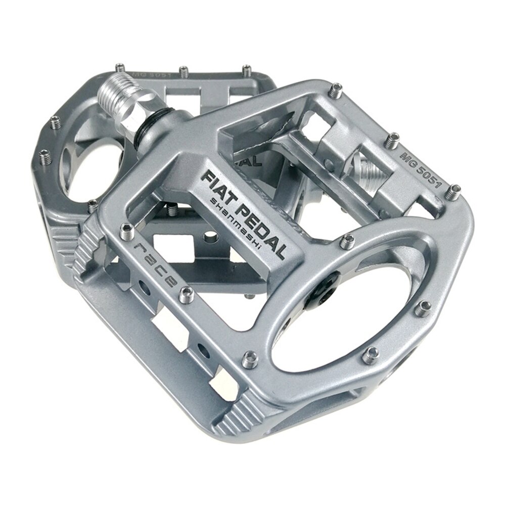 Bicycle Bearing Pedals Flat Bike Pedals Alloy Fixed Gear Road Bike Large Non-Slip Pedals for Cycling Bike Accessories: Titanium
