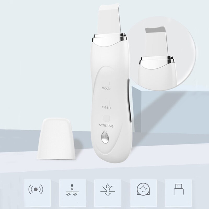 Ultrasonic Scrubber Skin Cleaning Machine Peeling Shovel Deep Face Cleanser Facial Patula Device Beauty Instrument Lift Tool