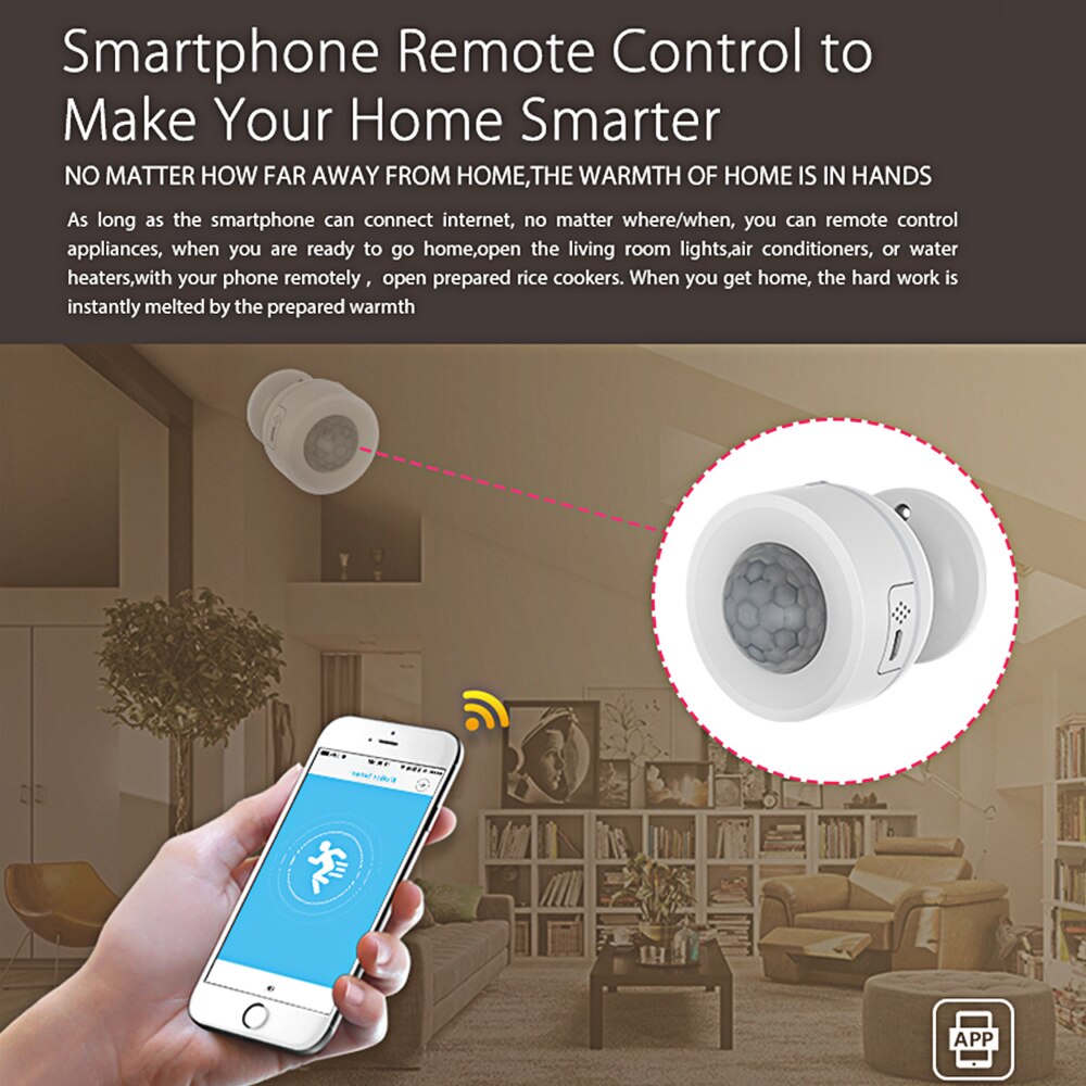 Smart Home WiFi PIR Motion Sensor Built-in Temperature Humidity Detector with Tamper Alert Tuya Wireless Alarm Security System