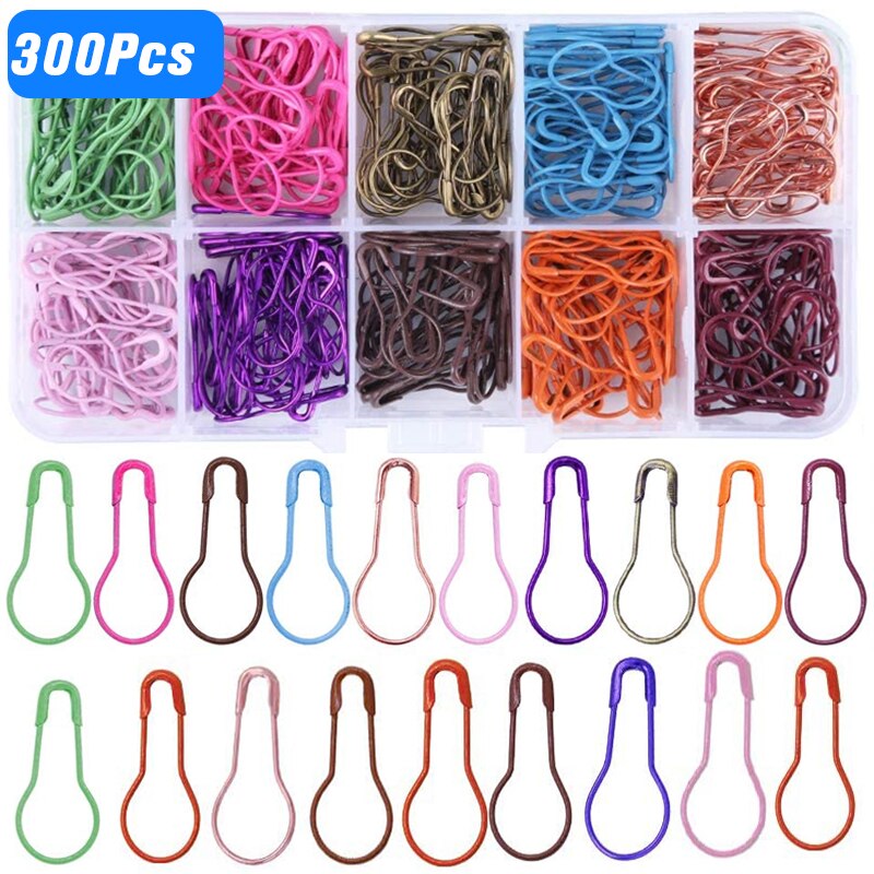LMDZ – goupilles d&#39;ampoule de sécurité, 10 couleurs de marqueurs de point de Crochet de calebasse, goupilles de sécurité en métal pour le tricot et le bricolage avec boîte de rangement