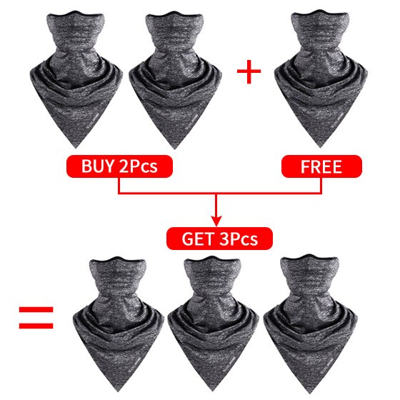 WEST BIKING Summer Breathable Cycling Face Mask Ice Fabric Bicycle Bandana Headwear Triangle Neck Scarf Fitness Sport Face Mask: Light Grey 3 Pieces