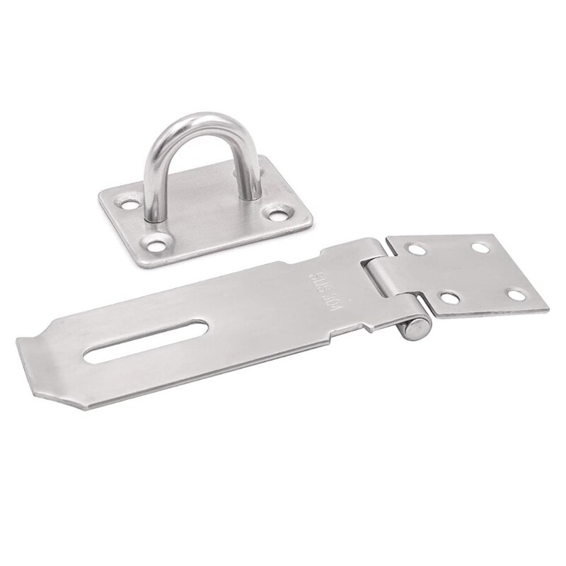 SHGO -2PCS 4 Inch Padlock Hasp, Security Door Clasp Hasp Lock Latch, Door Gate Bolt Lock with Screws