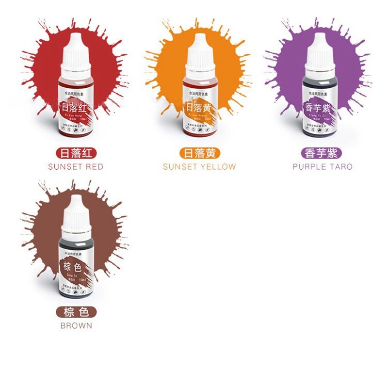 Colorants de savon faits à la main, kit de coloration, matériaux, Base de savon, Pigments liquides, 10ml