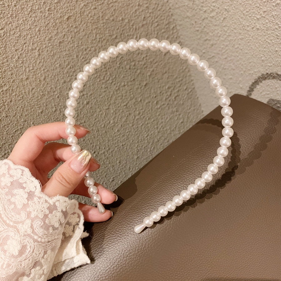 Juego de 3 piezas para el cabello para mujer, gomas para el pelo con perlas, accesorios para el cabello para niña, diademas sencillas con temperamento, diademas para