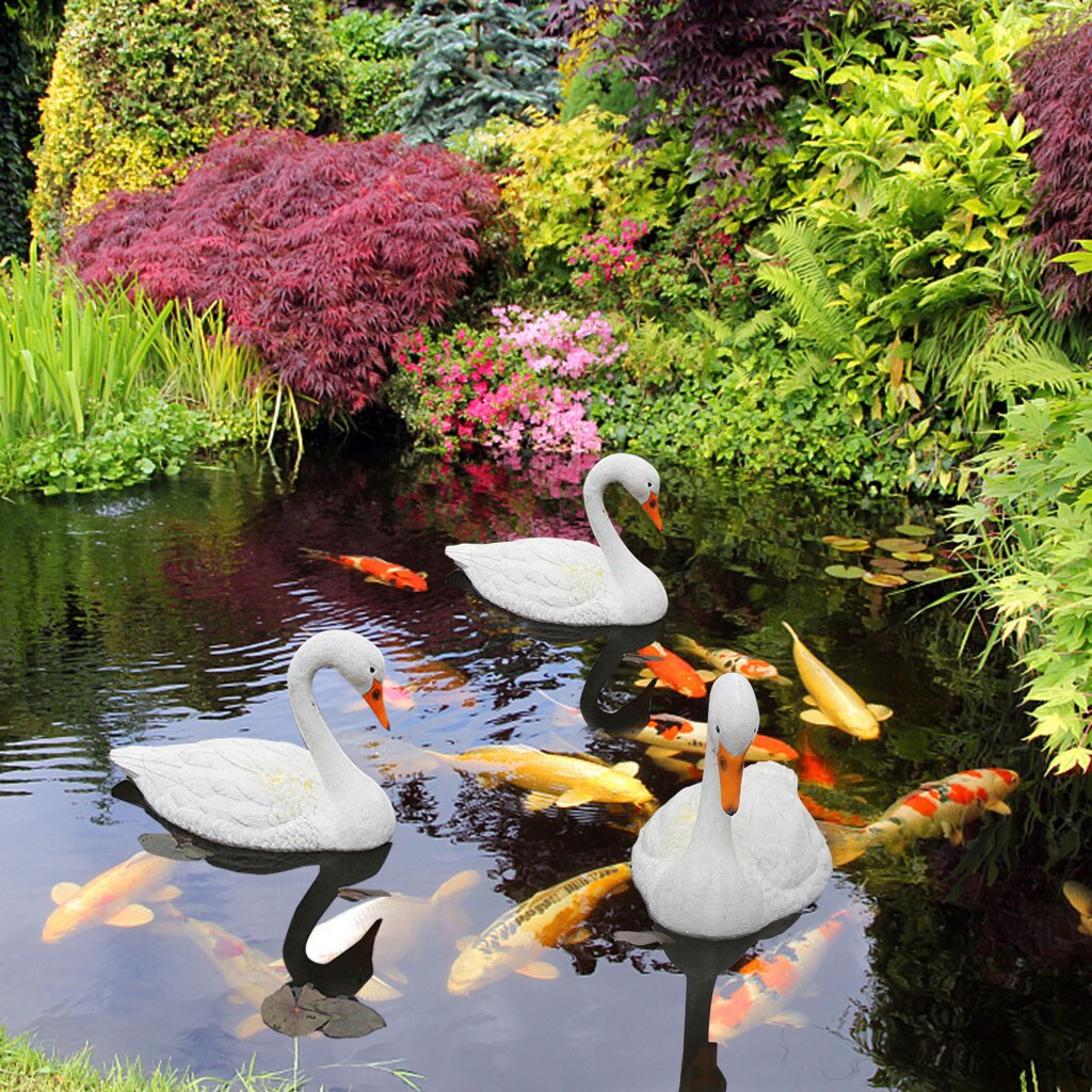 Decoy Floating White Swan Resin Simulation For Landscape Gardening Decoration Yard Ornamental White Decoration