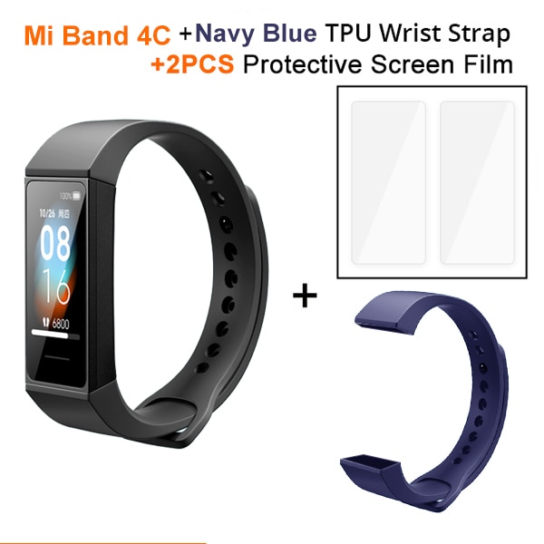 Globale Ausführung Xiaomi Mi Band 4C 1.08 "Farbe Bildschirm Redmi Band Herz Bewertung Monitor BT 5,0 USB Ladung Armbinde Clever Armbinde: hinzufügen Blau Gurt