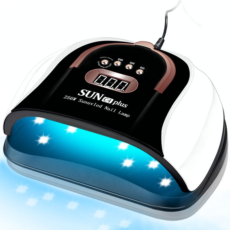 256W UV-LED-Nagellampe zum Trocknen von Nägeln Trockner-Gelpoliermittel mit Bewegungserkennung Professionelle UV-Lampe für Manikübetreffend-Salon-Trockner-Werkzeuge: Sonne C4 Plus Weiß / AU Stecker
