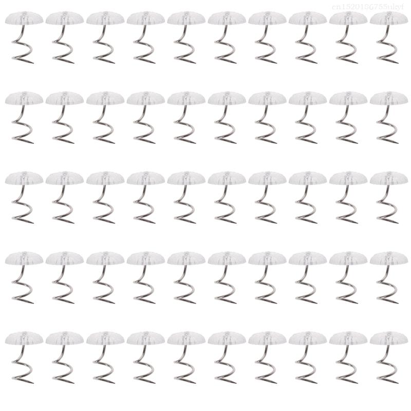 50 Stück Bedskirt Stifte klar Köpfe Twist Stifte für Polsterbezüge Bedskirts F1FB