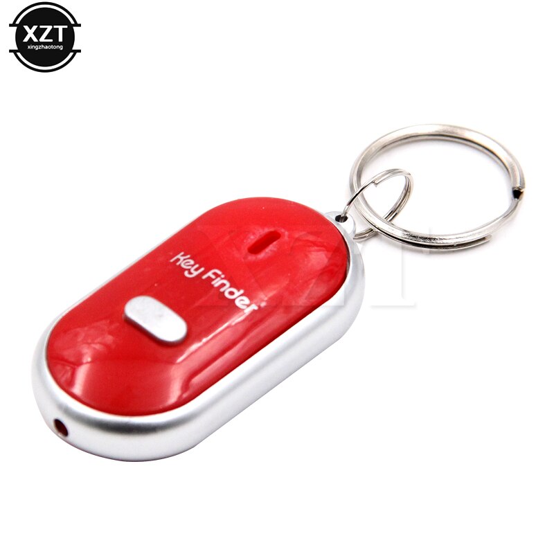 Mini Keychain Key Finder Anti-lost Beeping Whistle Flashing Remote Control By Sound Locator Keyring Tag Tracker: red