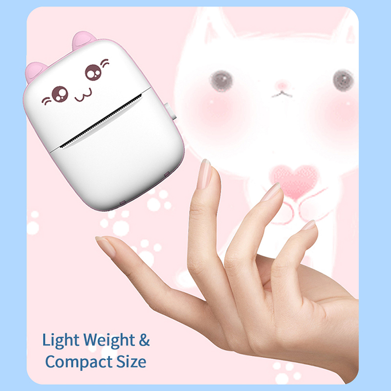Portable MINI CAT Printer Thermal Print Photo Pocket Thermal Label Printer 58mm Printing Wireless Bluetooth Android IOS Printers
