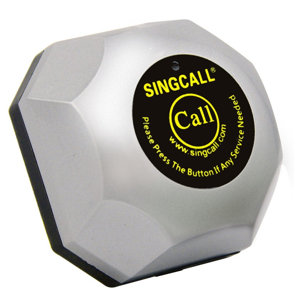 SINGCALL Wireless Paging System,Hamburger Pager, Single Pager Can Call the Number,with Removable Waterproof Base APE560 Silver
