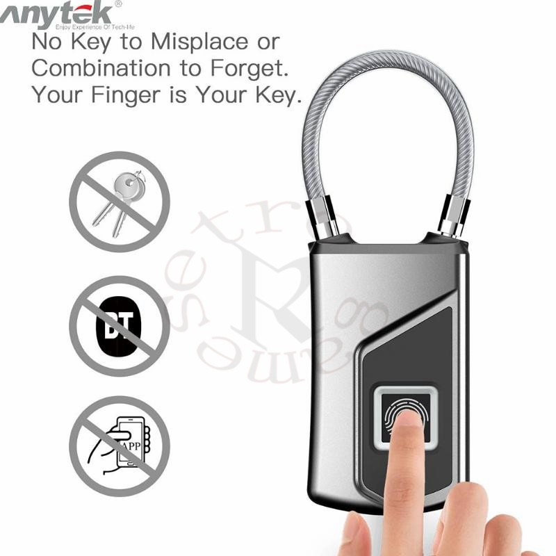 Anytek L1+ L1 Plus Smart Keyless Fingerprint Lock IP65 Anti-theft Door Suitcase Padlock