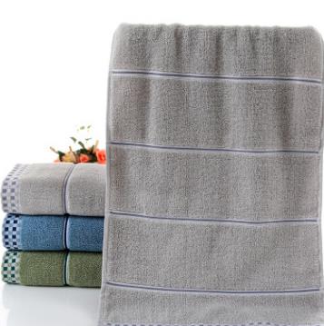 Bløde 100%  bomuldshåndklæder til voksne absorberende frotté luksus håndklæde ansigtshåndklæde voksne mænd kvinder plaid håndklæder 2 stk/sæt: Lysegrå