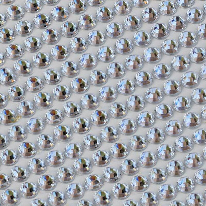 6mm Crystal Rhinestone Zelfklevende Stickers Mobiele Telefoon Auto Decor DIY Craft Decals Gems Craft Supplies Scrapbooking Stickers: Silver