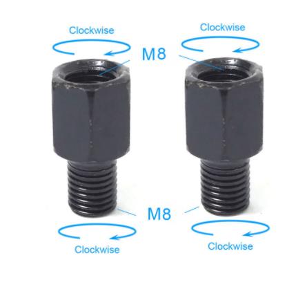 Paar Zwarte Motorfiets Spiegel Adapters M10 10Mm M8 8Mm Achteruitkijkspiegel Spiegels Conversie Bolt Rechtsom Anti-Klok Rechts links Draad: Goud