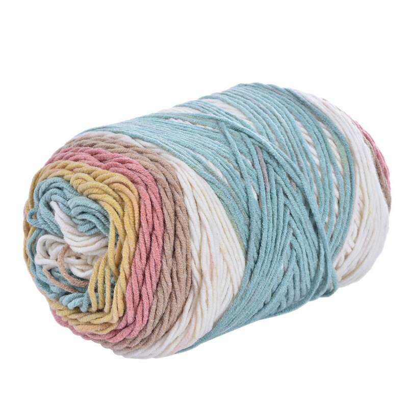 100G Solid/Regenboog Kleur Hand Geweven Katoenen Garen Zachte Gehaakte Dikke Garen Voor Hand Breien Warme Trui sofa Kussen Sjaal Diy: 08