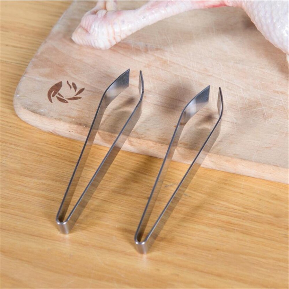 2pcs Stainless Steel Fish Bone Remover Plier Pincer Puller Tweezer Tongs Pick-Up Utensils Kitchen Meat Hair Removal Seafood Tool