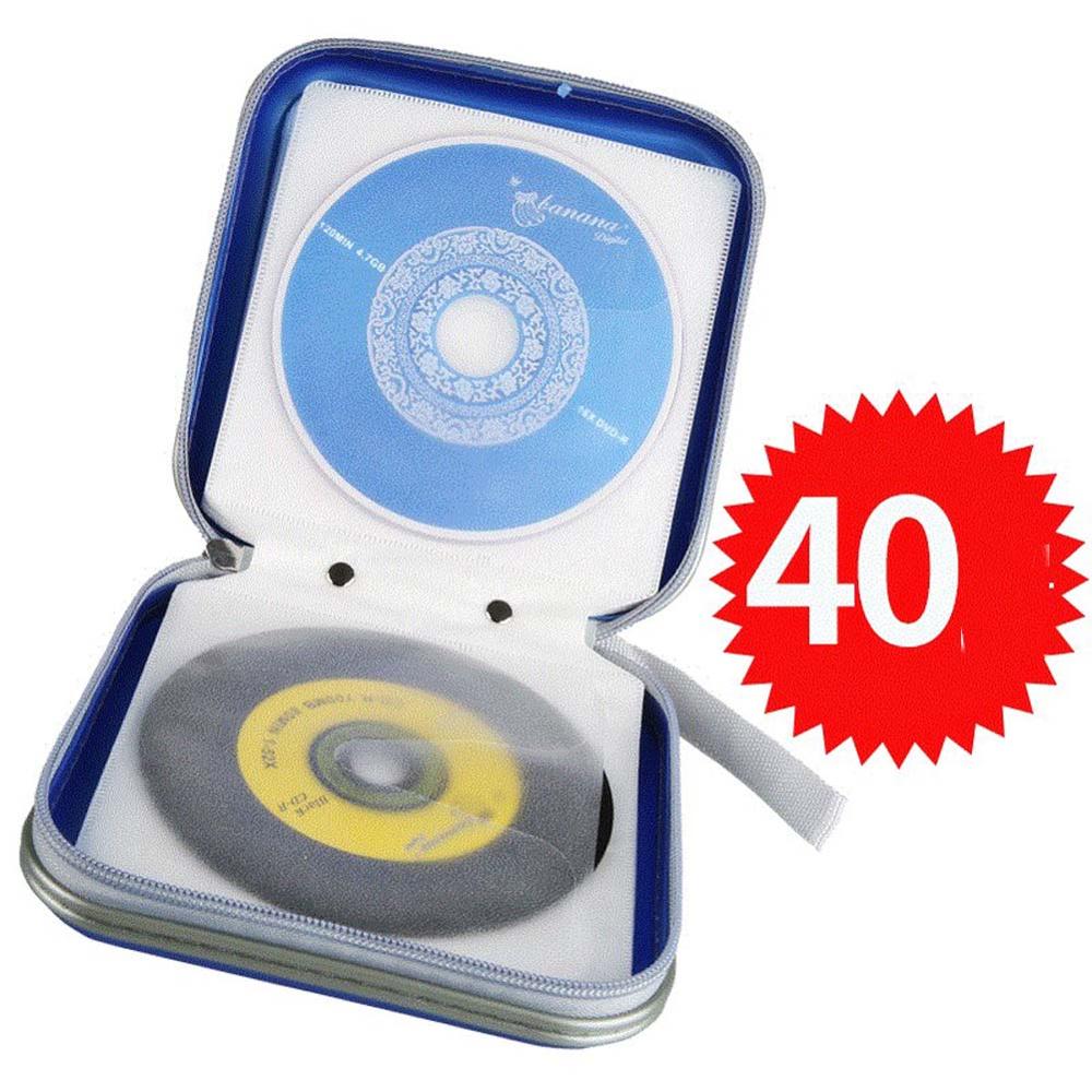 1 pc/ pakke bærbar lynlås 40- stk cd&dvd taske til cd & dvd af computer