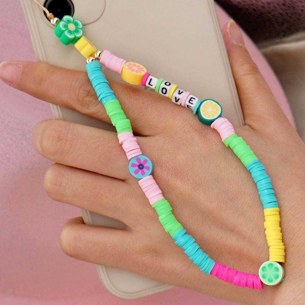 Trendy Kleurrijke Acryl Kralen Mobiele Telefoon Keten Voor Vrouwen Meisjes Gsm Riem Anti-Verloren Lanyard Opknoping Koord Sieraden: 9