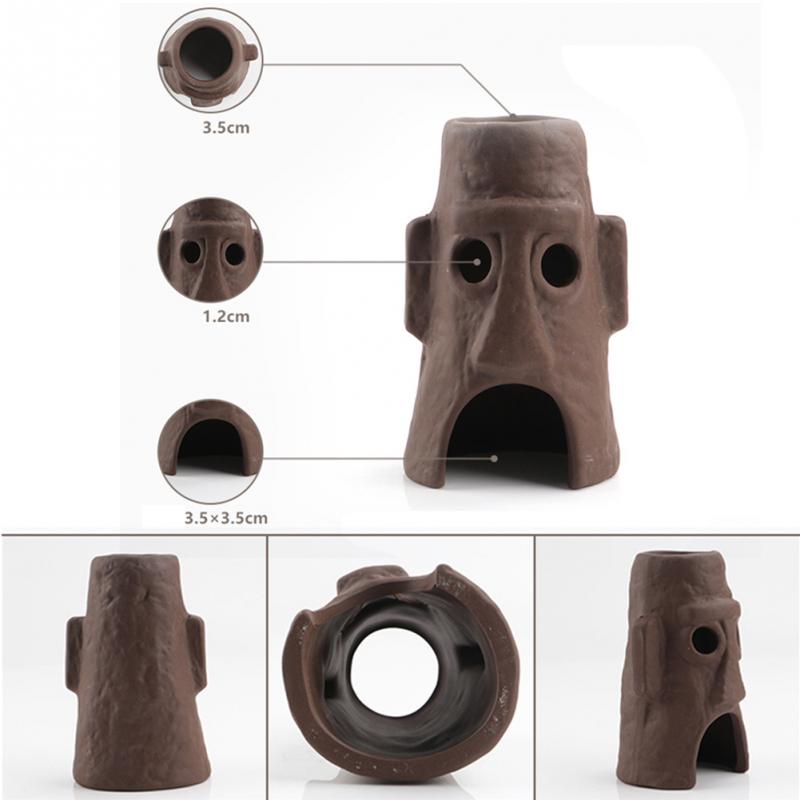 Aquarium Hiding Cave Fish Tank Ornaments Shrimp Cichlid Ceramic DIY Aquatic Landscape Cube Frame Fish Tank Decoration