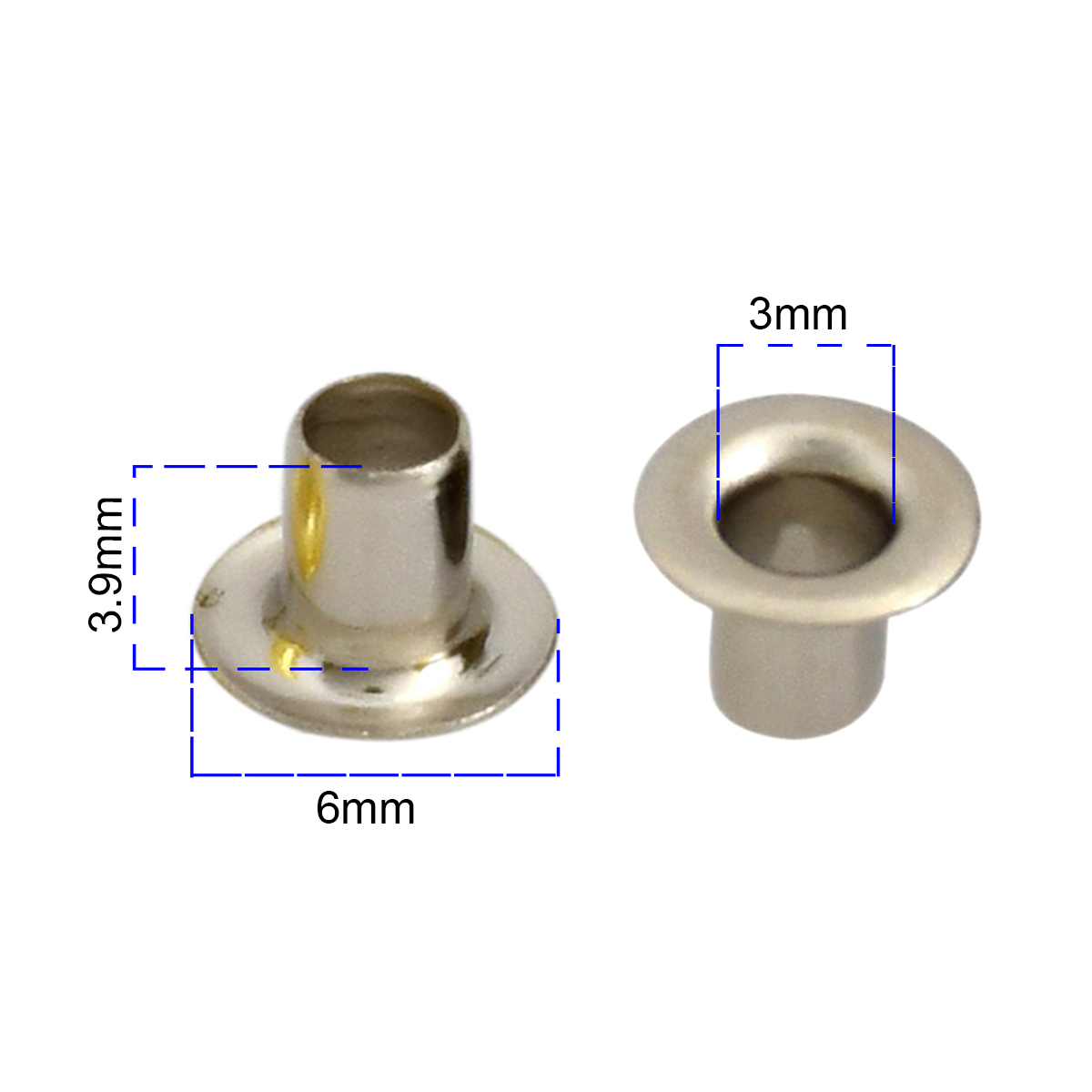 100 sets 3mm messing oogje met wasmachine lederen ambachtelijke reparatie doorvoertule ronde oogringen voor schoenen tas kleding lederen riem hoed