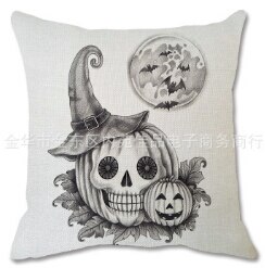 Couvertures d'oreiller d'halloween, couvertures décoratives de coussin de jet d'impression de fantôme de citrouille de crâne heureux pour le Décor de lit de Sofa de Sofa: 9