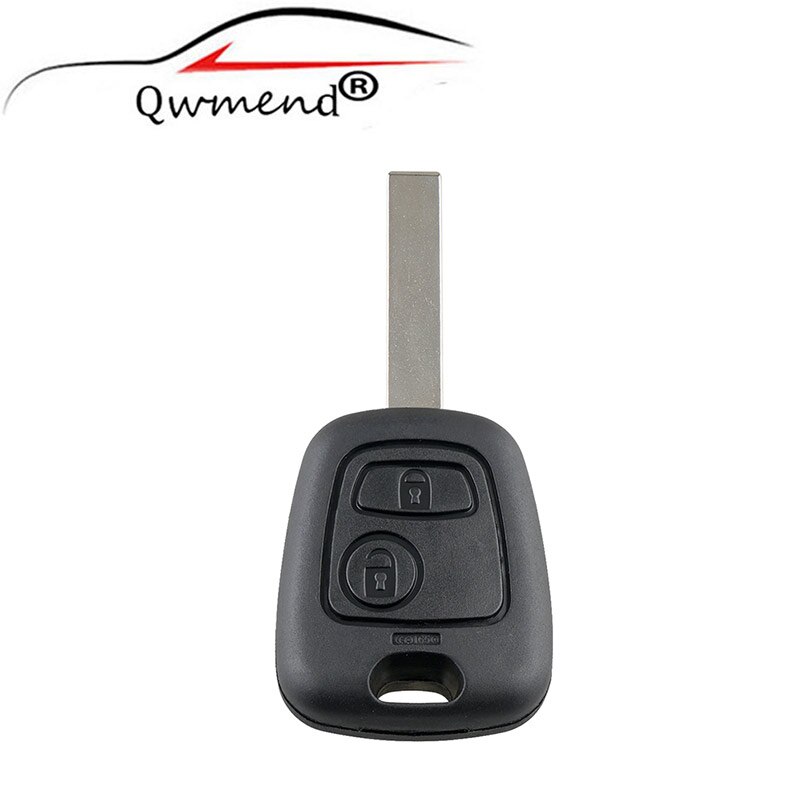 Qwmend 2- painikkeinen älykäs autonavaimen kuori citroen  c1 c4: lle peugeot 106 107 207 307 407 206 306 406 auton kaukosäätimen avaimen kotelon kansi: Hu83 terä