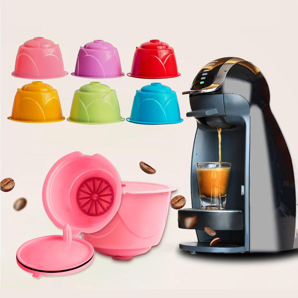 6 Stks/set Plastic Herbruikbare Hervulbare Koffie Filter Capsule Cup Voor Dolce Gusto