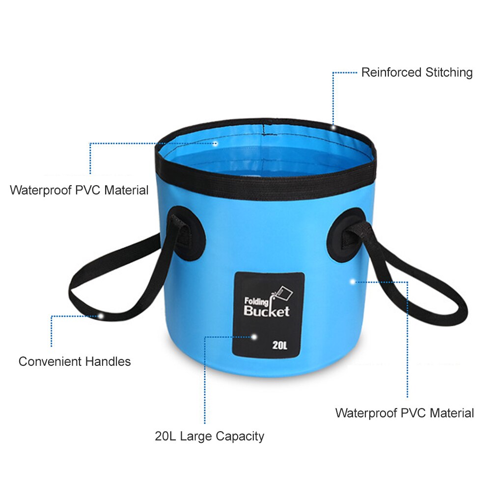 Camping Shower 12V Electric Outdoor Shower Folding Bucket Kit High Pressure Power Washer For Travel Car Washing Camping Hiking