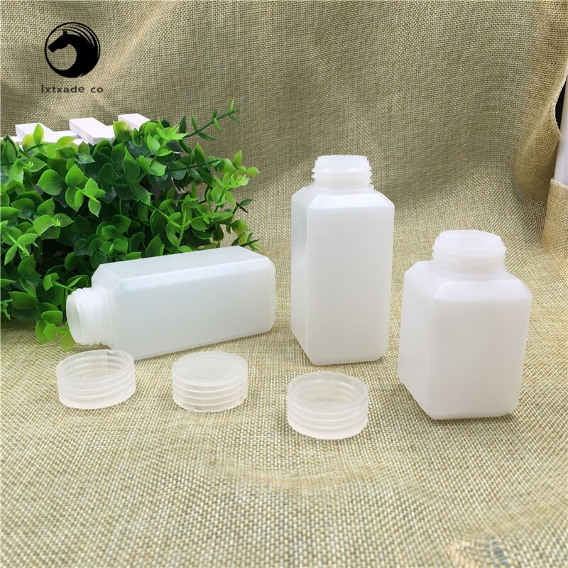 30 stuks 60 100 120 ml lege kleine potjes witte vierkante plastic opberg mini flesjes wasmiddel olie verzegelde verpakking containers botellas