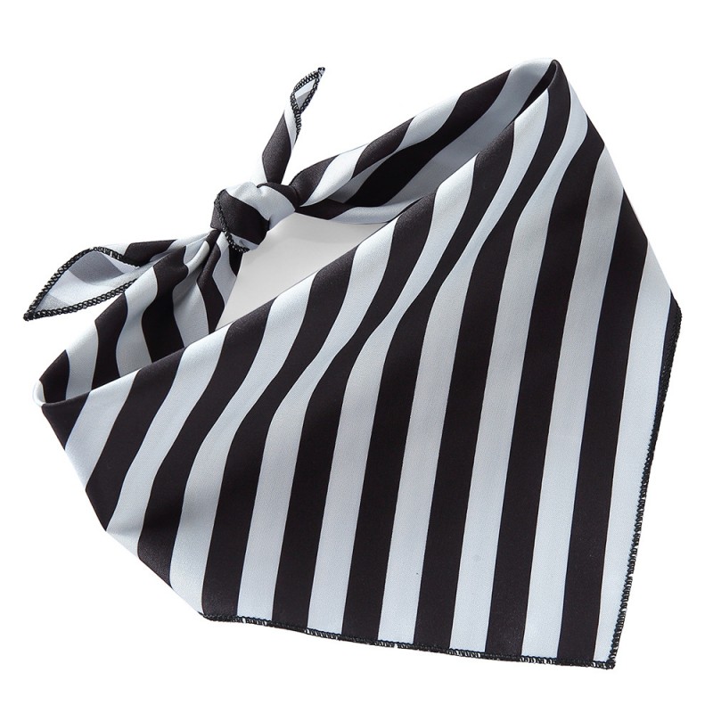 Chien Bandana coton chien bavoirs noir blanc rayé chien Triangle serviette mignon lavable noël Halloween chien Bandana écharpe