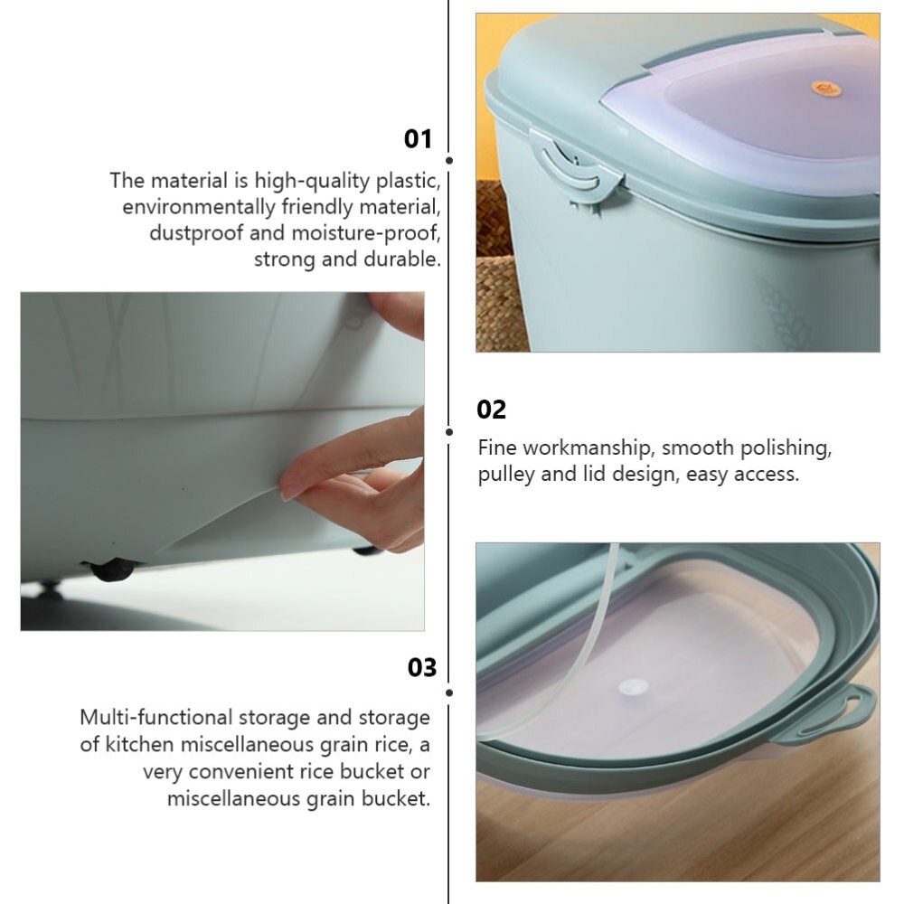 10Kg Keuken Collectie Rijst Emmer Insect-Proof Vochtbestendige Verzegelde Rijst Cilinder Korrel Hondenvoer Huishoudelijke Opslag rijst Doos