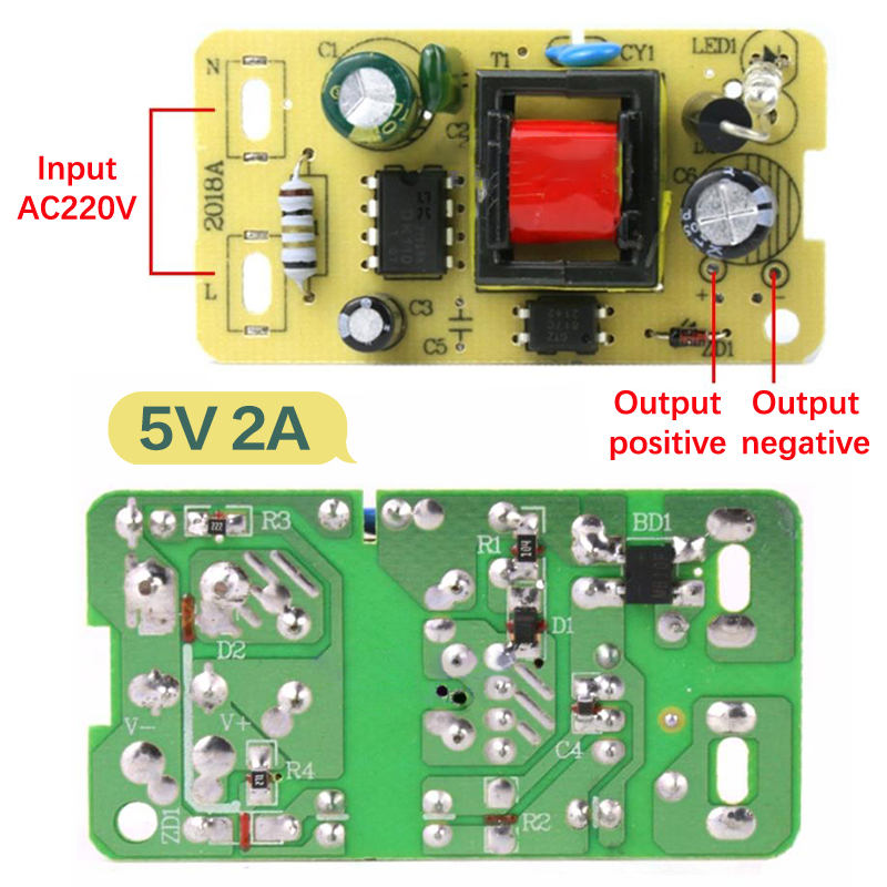 5V 2A Adapter Schaltnetzteilmodul AC 220V zu DC 5V Step-Down Netzteilplatine