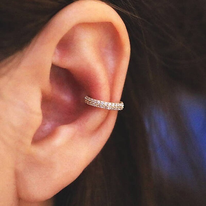 1 paire/Or/Or Rose Strass Smalle Petite Boucle D'oreille Confortable Piercing Boucle D'oreille Cartilage Daith Conque Tour Confortable Oreille Piercing