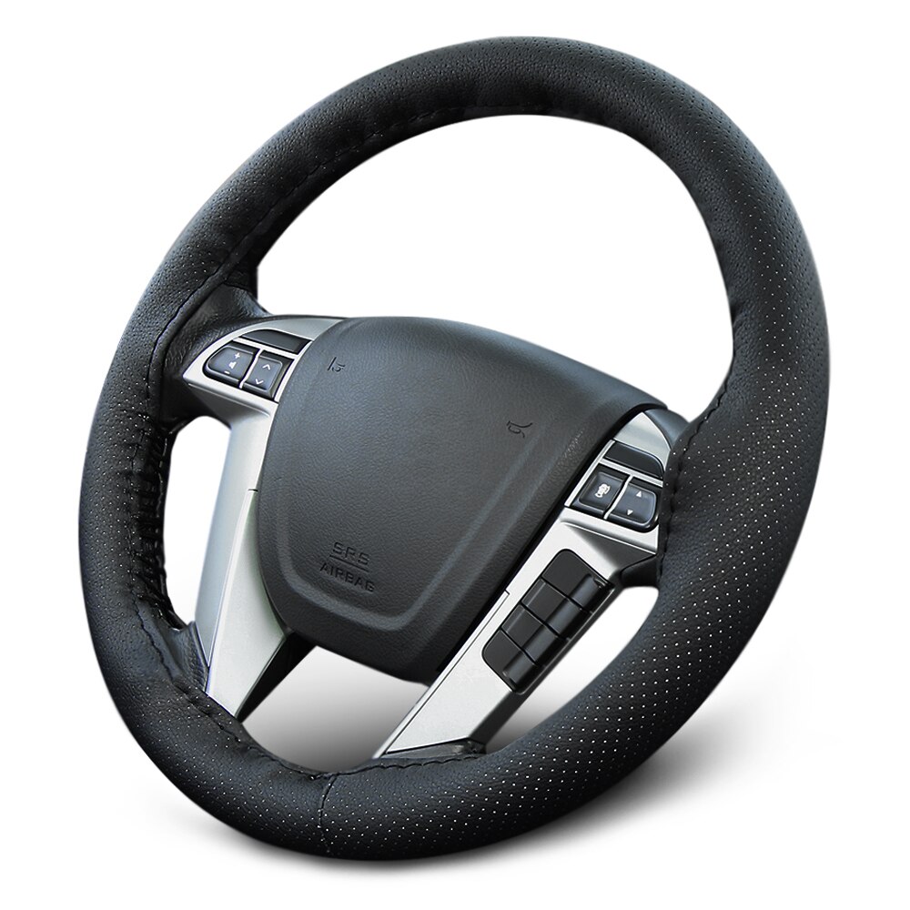 Fundas de cuero para volante DIY para Hyundai Solaris Accent I30 IX35 tufson Elantra Santa Fe Getz I20 Sonata 8