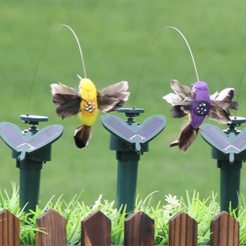 Funny Solar Toys Flying Fluttering Hummingbird Flying Powered Birds Random Color For Garden Decoration