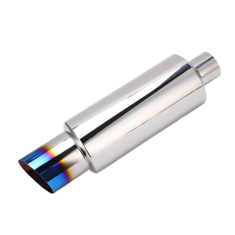 exhaust pipe connector exhaust Exhaust Muffler Blue 2in‑Inlet 3in‑Outlet Stainless Steel Silencer Cotton Universal