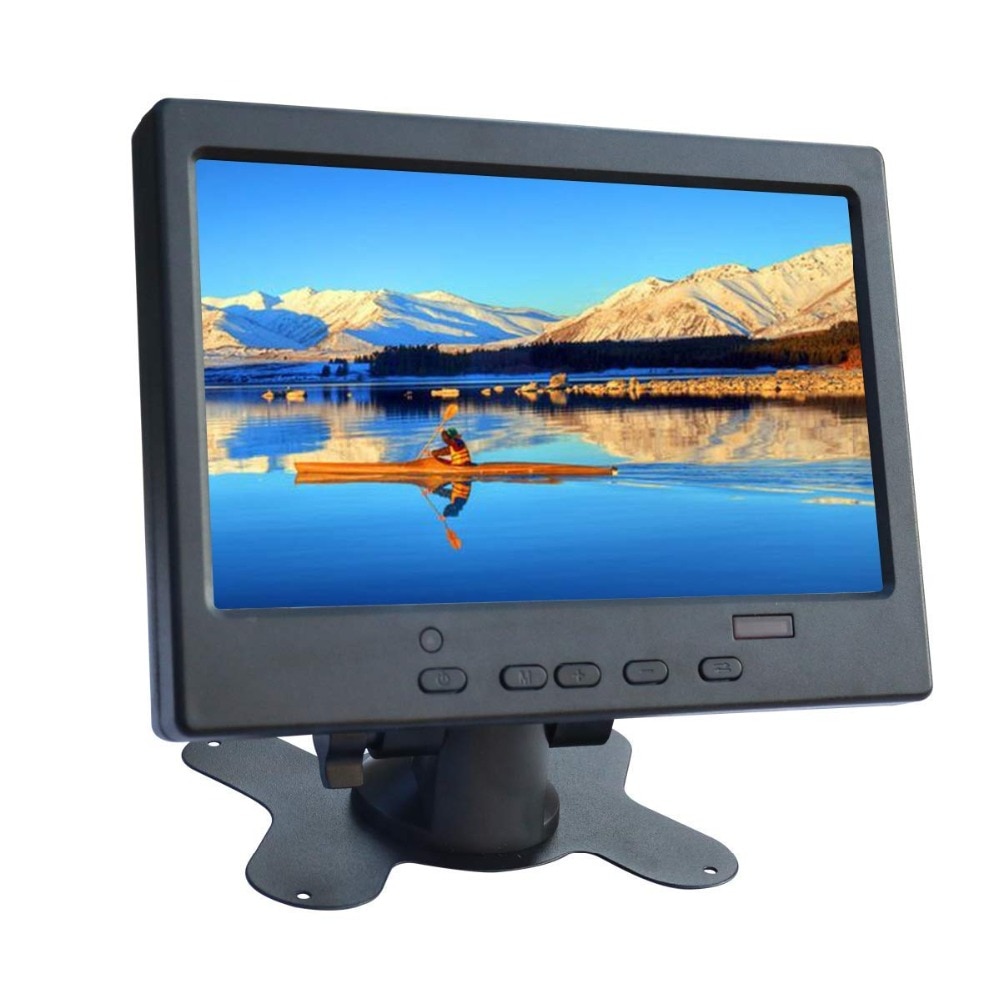 JOHNWILL mini monitor 7" VGA/HDMI input LCD plastic shell Built-in speaker compatible with Raspberry Pie pc CCTV